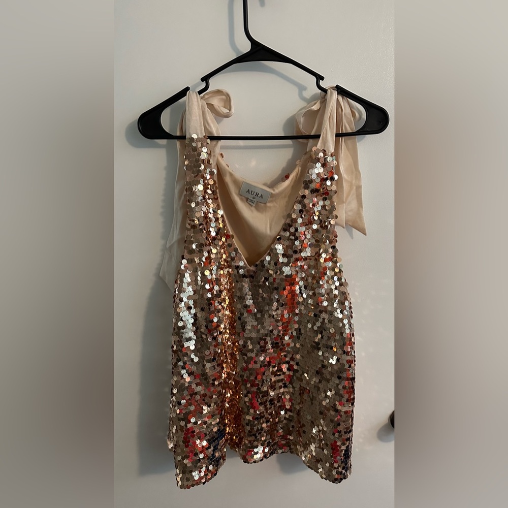 NWT Gold Sequin Tank Top.